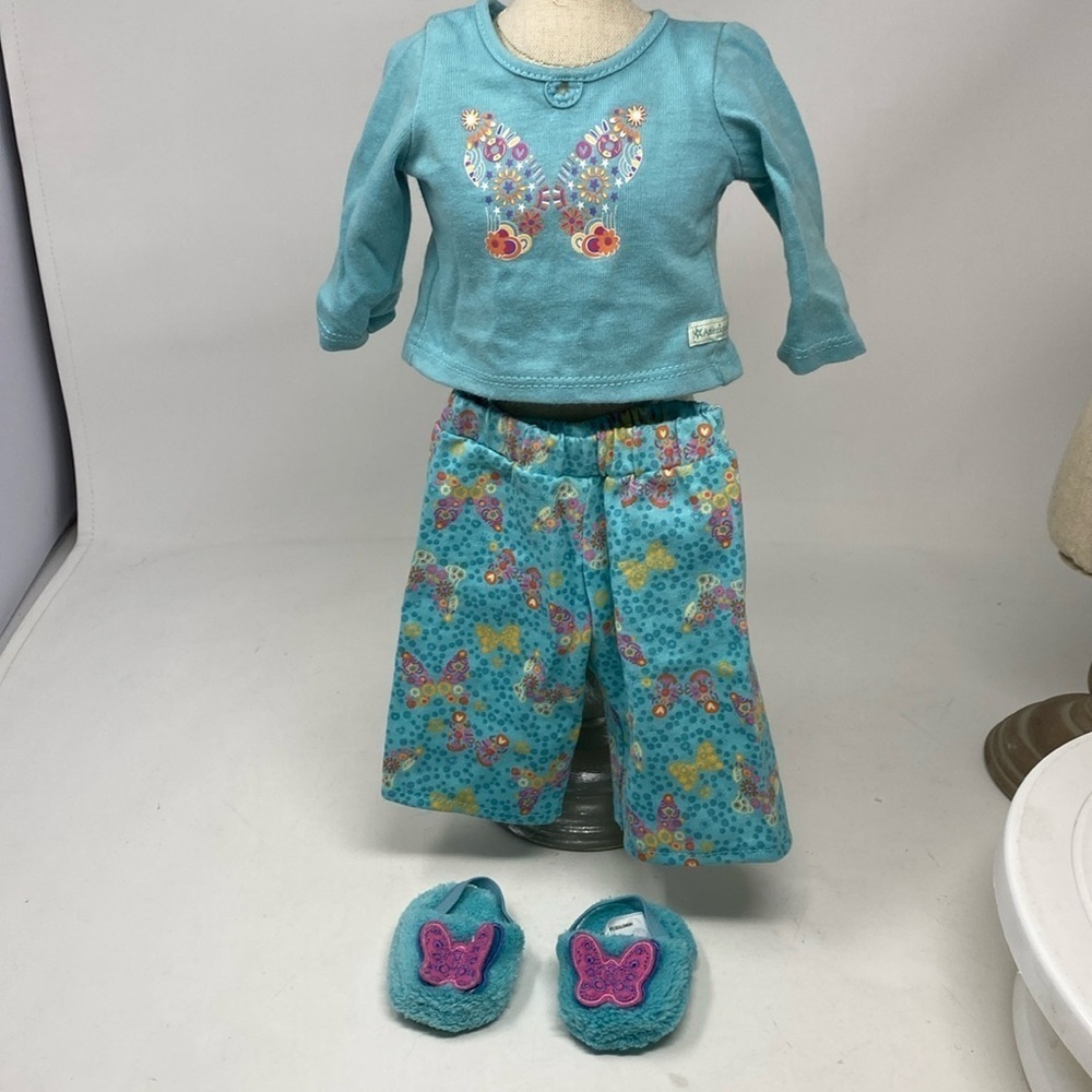 American Girl Doll Butterfly Garden Pajamas & Slippers Outfit Complete Retired